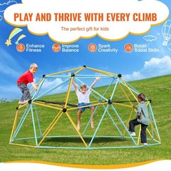Climbing Dome for Kids 3 to 10 Years Old 10′ Geometric Dome Climber with Hammock