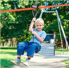 65ft Zip Line Slackline Kit for Kids & Adults – Ninja Course with Pulley & Tree