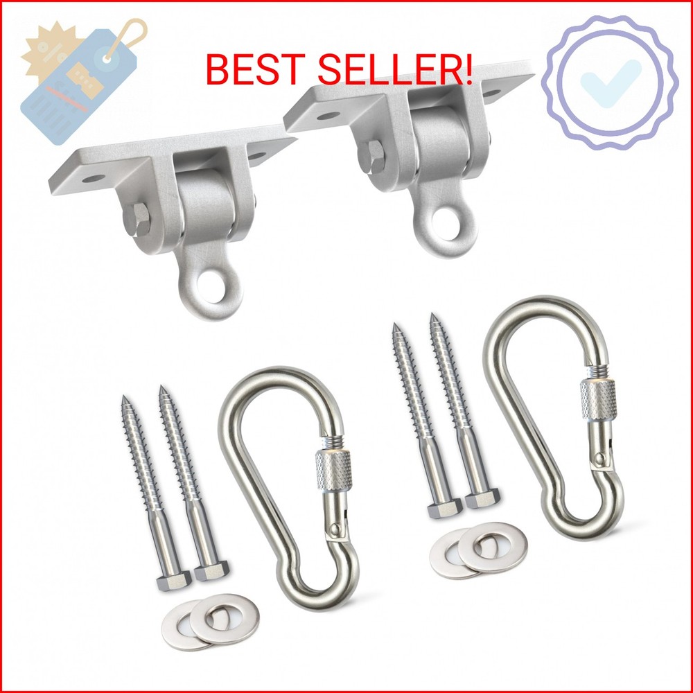 Jungle Gym Kingdom Swing Set Hangers – 2 Heavy Duty Brackets with Locking Snap H