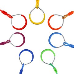 7PCS Colorful Ninja Rings – Gymnastic Rings, Swing Bar Rings, Monkey Rings, C…