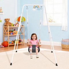 Uimoso Toddler Swing and Jumper Combo with A-Frame Stand in Black