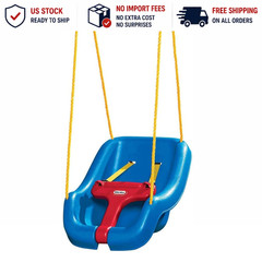 Little Tikes 2-in-1 Snug and Secure Swing, High Back Swing, Blue