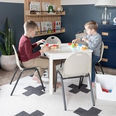 Backyard Discovery 12″ Kid’s Stacking Chairs-4 Pack- Ivory