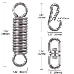 Hammock Chair Hanging Kit Swing Spring Hardware, Heavy Duty Suspension Swivel…