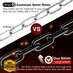 sprookber 67″ Black Swing Chain 2 Pack 304 Steel