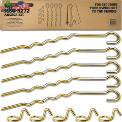 Sportspower MSC-5272 Metal Ground Anchor Kit for Swing Sets, Gold