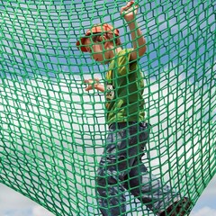 Cargo Climbing Net 9.8×9.8ft Kids Playground Tree House