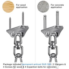 Swing Hangers Stainless Steel Swing Hooks Swivel Swing Mount Hardware w/Carab…