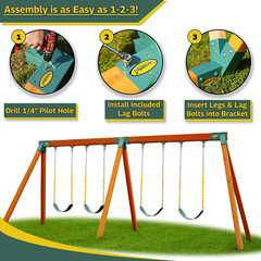 Classic Mkv DIY Swing Set Kit – Complete with Cedar Lumber, Easy 1-2-3 Brackets,