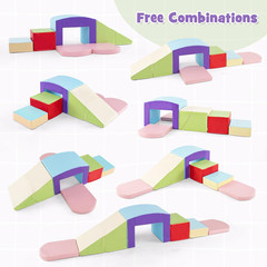 Climbing Toys for Toddlers, 7 Pieces Indoor Baby Foam Blocks Soft Play Set with