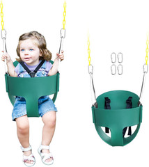 High Back Full Bucket Toddler Swing Seat with 3- Point Adjustable Safety Harness