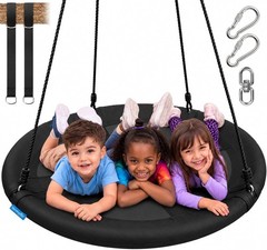 Saucer Swing with Tree Hang Kit, 40” Outdoor Tree Swing, 2 Adjustable Hanging…