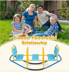 Kids Seesaw 200-lbs Capacity Out/In-door Swivel Teeter 3 – 8 Yrs Promote Family