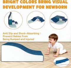4x Toddler Foam Climbing Blocks Soft PU Leather Indoor Playset for Baby Crawling