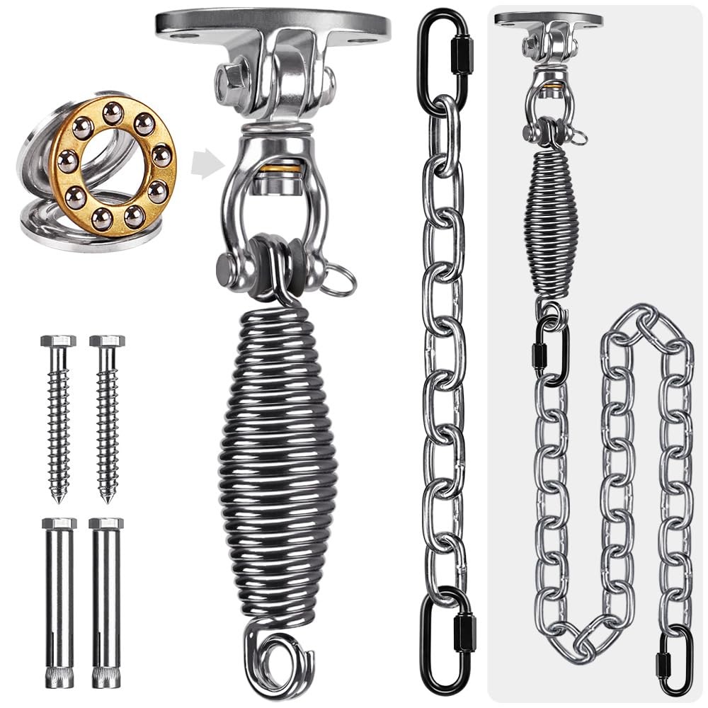 Hammock Chair Hanging Kit, Stainless Steel Bearing Swing Hanger with Heavy Du…