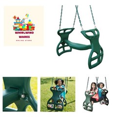 Heavy Duty Two Person Dual Glider Swing, with Coated Chains to Prevent Pinchi…