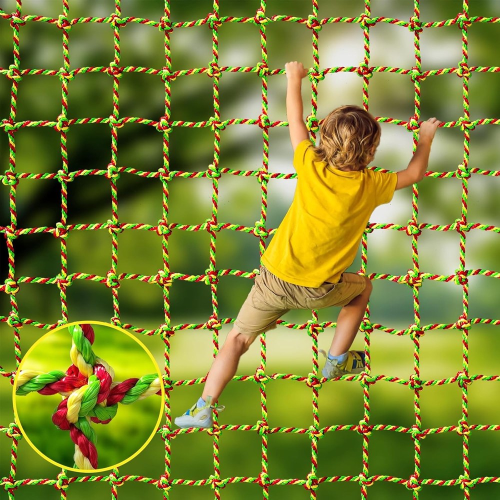 Heavy Duty Polyester Climbing Cargo Net for Kids Outdoor Use 3.3ft x 6.6ft