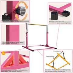 Gymnastic Kip Bar for Kids Training Horizontal Bars for Home Ages 3-15 Adjust…
