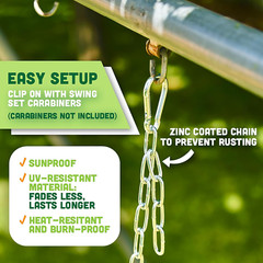 KIDS TODDLERS SWING Outdoor High Back Plastic Coated Chains Green
