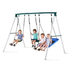 VEVOR Swing Set for Backyard Swingset Outdoor for Kids 3 Seats A-Frame Stand