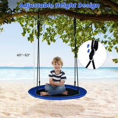 40″ Saucer Tree Swing 660 LBS for Kids Adults Outdoor w/LED Lights Blue
