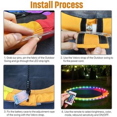 Outdoor Swings Lights, Remote Control Swing Rim Light for Saucer Tree Swing, …