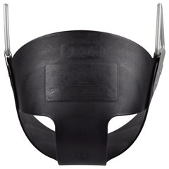 SWING SET STUFF HIGHBACK 1/2 BUCKET SEAT BLACK WITH CHAIN AND HOOKS outside 0046