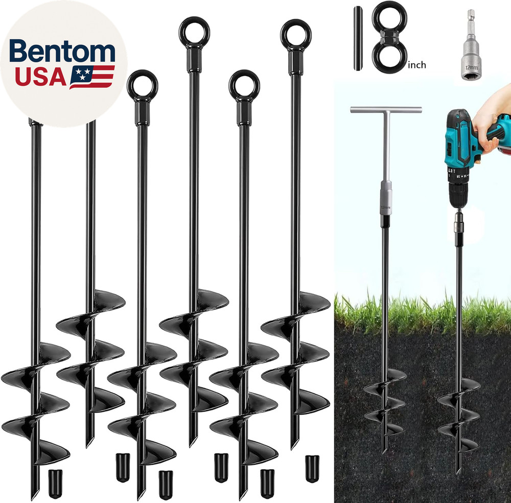 Ground Anchors Screw In, 18 Inch Heavy Duty Swing Set Ground Anchor Kit 6 Pack,