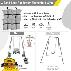 FUNLIO 2-in-1 Toddler Swing Set Gray