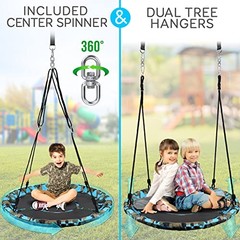 40″ Kids Hanging Tent Swing, Outdoor Saucer Swing with Hang Kit and Cammo