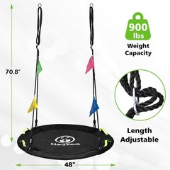 48 inch Tree Swing, Larger Saucer Flying Swing for Whole Family, 900lbs Weigh…