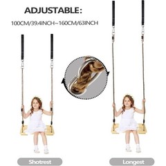 Wooden Swing Seat Kids Adults Backyard Stress Relief Gift Durable Tree Hanging