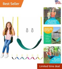 Easy Install Plastic Swing Seat with Heavy-Duty Chains – 300 lbs Support, Green