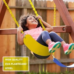 66InchHeavyDutyChainSwingSeatSensoryTherapySwingYellowWithHooksStraps