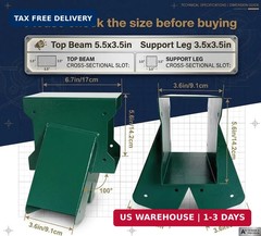 A-Frame Swing Set Bracket Kit, 2-Piece Wood Swing Hardware for Outdoor Playgroun
