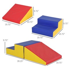 Multi-Color Foam Play Set 2 Pcs 19.75×19.75×9.75 in Toddler Climbing Toys