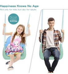 Toddler Swing, 3-in-1 Baby Swing Seat, Anti-Flip Snug & Secure Detachable Kid