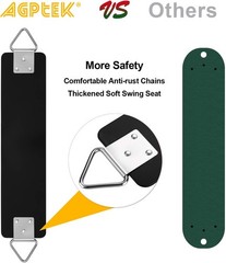 Swing Set Seat W/ 66 Inch Anti-Rust Chains Thermoplastic Coated Support 250lb