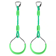Green Ninja Obstacle Course Kit with Monkey Bars and Swing Rings, Adjustable Out