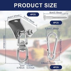 4Pcs Heavy Duty Swing Hangers Kit,304 Stainless Steel,1000 LBS Load Capacity,…