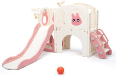 8-In-1 Toddler Slide and Climber Playset, Kids Slide Playground with Stairs, Tun