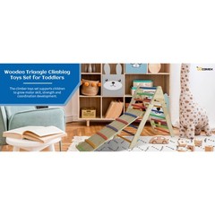 Fionafurn Pikler Triangle Ladder Foldable 2-in-1 Ramp Slide for 1-7 Multi