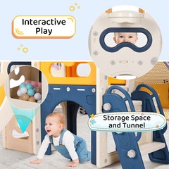 Kids Slide Climber Playset 8-in-1 Freestanding Slide for Toddler Indoor Outdoor