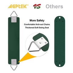 Juego De Columpios AGPTEK Con Cadenas Antirruste Soporta 250lb 2 Piezas