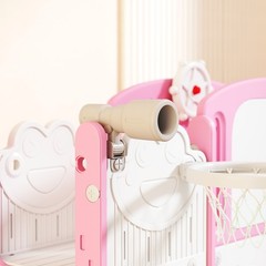 7 in 1 Toddler Slide Set, Frog Theme Outdoor & Indoor Playset, Pink