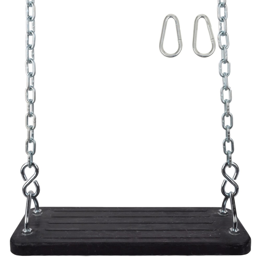 SWING SET STUFF INC. SMALL MEGA FLAT SEAT 5.5 FT UNCOATED CHAIN (BLACK) 0313
