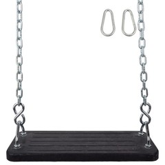 SWING SET STUFF INC. SMALL MEGA FLAT SEAT 5.5 FT UNCOATED CHAIN (BLACK) 0313