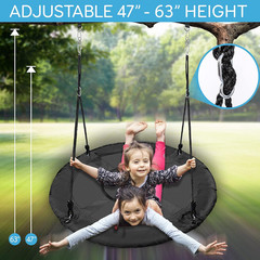 Saucer Swing with Tree Hang Kit, 40” Outdoor Tree Swing, 2 Adjustable Hanging…