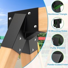 Heavy Duty Swing Set Kit – Reinforced A-Frame Brackets & 4 Hangers, DIY Swing