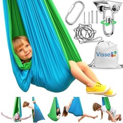 Sensory Swing for Kids Indoor Outdoor – Calming Cocoon Therapy Green/Blue